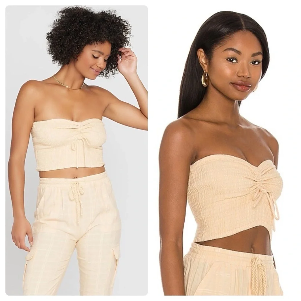 L*Space | Cottagecore Coastal Cowgirl Smocked Tahiti Tube Top In Melon | S - Picture 1 of 12